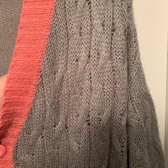 LLR Lucille Cardigan, Oversized, Gray and Pink - Picture 7 of 15